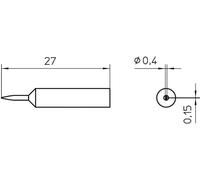 Weller XNT 1SC Panne de fer à souder forme de burin Taille de la panne 0.4 mm Longueur de la panne 27 mm Contenu 1 pc(s)