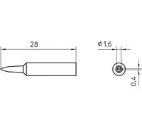 Weller XNT A Panne de fer à souder forme de burin Taille de la panne 1.6 mm Contenu 1 pc(s)