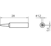 Weller XNT K Panne de fer à souder forme de burin Taille de la panne 1.2 mm Longueur de la panne 28 mm Contenu 1 pc(s)