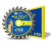 WELLERWERKZEUGE I Lame de scie circulaire professionnelle MULTICUT 50 x 10 mm pour bois, aluminium, compatible avec Bosch Easy cut grind + Proxxon Micromot LHW