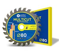 WELLERWERKZEUGE I Lame de scie circulaire professionnelle MULTICUT 80 x 10 mm pour bois, plastique, aluminium, scie à onglet, scie à onglet, scie circulaire de table, etc