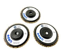 Wellerwerkzeuge Lot de 3 disques à lamelles - Grain : 120 - 76 x 10 mm - Compatible avec mini meuleuse d'angle sans fil comme Bosch GWS 10,8 V 12 V - Pour acier, bois, plastique (3)