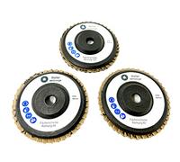 WELLERWERKZEUGE | Lot de 3 disques à lamelles grain : 60/80/120 76 x 10 mm pour mini meuleuse d'angle sans fil comme Bosch GWS 10,8 V 12 V pour acier, bois, plastique (3)