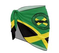 WELLFLYHOM Cache-maillot de bain pour femme en mousseline de soie, Wellflyhom Drapeau Jamaïque, taille unique