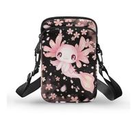 WELLFLYHOM Petit sac à bandoulière pour femme - Sac à main pour téléphone portable - Mini sac à main à bandoulière, 0 Axolotl Fleurs de cerisier, Taille unique