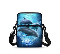 WELLFLYHOM Petit sac à bandoulière pour homme et femme - Sac à main sur l'épaule, Dauphin Floral, Taille unique