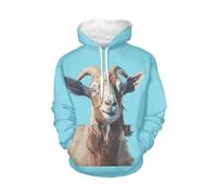 WELLFLYHOM Sweats à capuche et sweats à capuche pour femme avec poche à manches longues, 1 chèvre, Medium