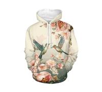 WELLFLYHOM Sweats à capuche et sweats à capuche pour femme avec poche à manches longues, 1 colibri floral, 4X-Large