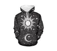 WELLFLYHOM Sweats à capuche pour femmes, vêtements de sport pour adolescents, 0 Lune étoile et soleil, 3X-Large