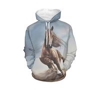 WELLFLYHOM Sweats à capuche pour femmes, vêtements de sport pour adolescents, Cheval sauvage, 4X-Large