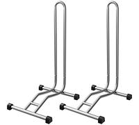 WELLGRO 2 x Support vélo - Acier - Maintien sûr - Couleur Noir, Blanc ou Argent au choix, Silber