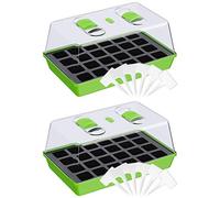 WELLGRO Bac de Culture - Serre d'intérieur avec Couvercle ventilé et Panneaux de Plantation - 1, 2 ou 4 pièces - Quantité 2 pièce, Plastique - 38 x 24 x 19 cm