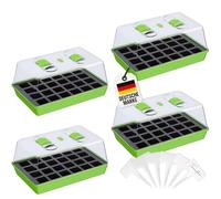WELLGRO Bac de Culture - Serre d'intérieur avec Couvercle ventilé et Panneaux de Plantation - 1, 2 ou 4 pièces - Quantité 4 pièce, Plastique - 38 x 24 x 19 cm