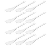 WELLGRO Lot de 12 Cuillères à Œufs en Porcelaine Blanche - Cuillère à Café, Dessert, Coquetier, Couverts - Différentes Quantités au Choix