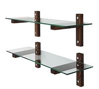 WellHome Divers étagères, verre à 100% trempé, couleur de noix Noyer 85x25x25 cm