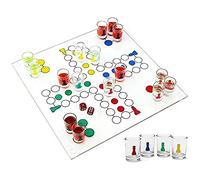 WELLHOME HG123 Parchis Set avec verres à shot