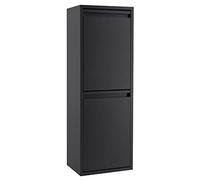 WellHome Top Cube Two Armoire en acier à 2 cubes multi-usages Noir 90,5 x 30,5 x 24,5 cm