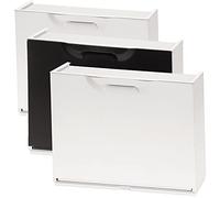 Wellhome UNIKA Lot de 2 étagères à Chaussures en polypropylène, Noir/Blanc, 40,1 x 51 x 17,3 cm C/U