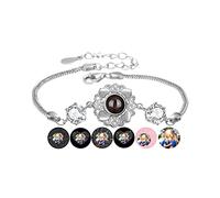 Wellhoope Bracelet de projection photo personnalisée Bracelet personnalisé avec image à l'intérieur du lien de fleurs Bracelet d'amitié personnalisé pour un couple de femmes maman
