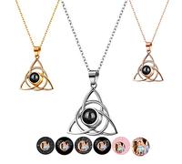 Wellhoope Collier de projection de nœud celtique personnalisé Je t'aime 100 langues Collier de projection Infinite Love Pendant Memorial Cadeaux pour la femme petite amie
