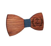 Wellhoope Personnalisé gravé à nœud papillon Gift Gift Boel Clie noix de bébé douche noix-arc Mémoire de mariage Gift Clip de papillon (Clip-pape en bois - 2)