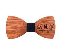 Wellhoope Personnalisé gravé à nœud papillon Gift Gift Boel Clie noix de bébé douche noix-arc Mémoire de mariage Gift Clip de papillon (Clip-pape en bois - 1)