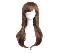 WELLHY 28 70 cm de Longs Cheveux bouclés se termine Perruque Cosplay Costume (Rose) Coser Perruque (Couleur : Peachblow) (Color : Brown 2)
