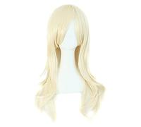 WELLHY 28 70 cm de Longs Cheveux bouclés se termine Perruque Cosplay Costume (Rose) Coser Perruque (Couleur : Peachblow) (Color : Light Blonde)