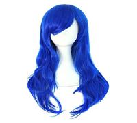 WELLHY 28 70 cm de Longs Cheveux bouclés se termine Perruque Cosplay Costume (Rose) Coser Perruque (Couleur : Peachblow) (Color : Blue)