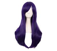 WELLHY 28 70 cm de Longs Cheveux bouclés se termine Perruque Cosplay Costume (Rose) Coser Perruque (Couleur : Peachblow) (Color : Dark Purple)