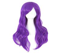 WELLHY 28 70 cm de Longs Cheveux bouclés se termine Perruque Cosplay Costume (Rose) Coser Perruque (Couleur : Peachblow) (Color : Purple)