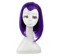 WELLHY Cosplay Perruque Corbeau Cosplay Perruques Anime Violet Court Droit Cosplay Perruque Halloween résistant à la Chaleur Cheveux synthétiques for Coser