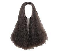 WELLHY Cosplay Perruque Film Film Princesse Moana Femmes Filles Long Noir Brun Bouclés Ondulés Résistant À La Chaleur Cosplay Costume Perruque for Coser