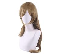 WELLHY Cosplay Perruque Genshin Impact bibliothécaire Lisa Cosplay Perruque Cheveux Longs légèrement bouclés Anime Halloween Costume for Coser