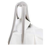 WELLHY Cosplay Perruque Jeu Final Fantasy Sephiroth Cosplay Perruque FF7 Cosplay Long Argenté Raide Hommes Perruques Cheveux Synthétiques Résistant À La Chaleur for Coser