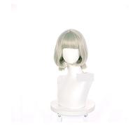 WELLHY Cosplay Perruque Jeu Genshin Impact Personnage Sayu Cosplay Argent Gris Queue de Cheval Cheveux Courts Perruque Halloween Cos Accessoires résistant à la Chaleur synthétique for Coser