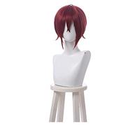 WELLHY Cosplay Perruque Jeu Twisted Wonderland Cosplay Riddle Rosehearts Perruques Courte Perruque Rouge Cheveux synthétiques résistants à la Chaleur Halloween for Coser
