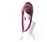 WELLHY Cosplay Perruque Peau K/DA Cosplay Perruques Akali Cosplay Couvre-Chef Jeu KDA 45CM Mixte Violet résistant à la Chaleur Perruque de Cheveux synthétiques for Coser