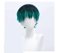 WELLHY Cosplay Wig Division Rap Battle Hypnosis MIC Jeu de rôle Cosplay Nurude Sasara Perruque synthétique à Fibres Courtes dégradé Vert foncé for Coser