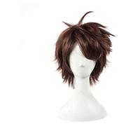 WELLHY High Volleyball Oikawa Tooru Court Brun Shaggy Layered Cosplay Wig KEEBON (Couleur Shown Size : L:35cm)