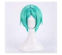 WELLHY Houseki no Kuni Land of The Lustrous Phosphophyllite Cosplay Perruque Vert Court Résistant À La Chaleur Synthétique Cheveux Perruque + Perruque Cap Coser Perruque