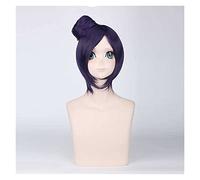 WELLHY Konan Cosplay Perruque Hommes Femmes Cosplay Perruques Halloween noël Carnaval déguisement Violet foncé Courte Droite Perruque Coser Perruque