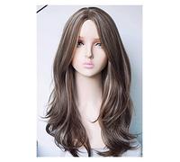 WELLHY Longue couche de longueur moyenne partie latérale ondulée naturelle perruque de cheveux synthétiques point culminant perruques multicolores for les femmes blanches perruque Cosplay Coser perruq