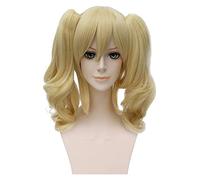 WELLHY Perruque Cosplay 45cm / 17.71inches Femmes Harleen Quinzel Cosplay Perruques Blonde Cheveux Synthétiques Résistant À La Chaleur Perucas Cosplay Perruque for Coser