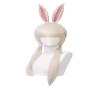 WELLHY Perruque Cosplay Anime Cosplay Costume Perruque BEASTARS Perruque Haru Lapin Perruque Blond Clair avec Oreilles de Lapin Perruque avec Bonnet de Perruque Gratuit for Halloween Fête Carnaval Vie