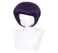 WELLHY Perruque Cosplay Anime Cosplay Costume Perruque My Hero Academia Perruque Jiro Kyoka Perruque Femme Violet Cheveux Courts Perruques avec Capuchon de Perruque Gratuit for Halloween Fête Carnaval