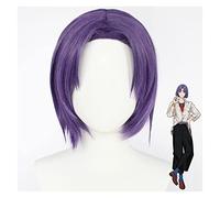 WELLHY Perruque Cosplay Anime Cosplay Murr Perruque Femmes Fille Violet Cheveux Courts Cheveux Synthétiques Résistant À La Chaleur Avec Capuchon De Perruque Gratuit for Halloween Fête Carnaval Vie Noc