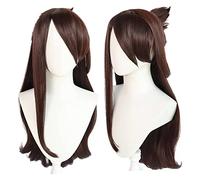 WELLHY Perruque Cosplay Anime Jeu Perruque Cosplay for Genshin Impact Beidou Femmes Cheveux Longs Raides Bruns Modélisation Partie Dress Up Perruque Cheveux Synthétiques Résistant À La Chaleur Aucun E