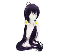 WELLHY Perruque Cosplay Anime Perruques Cosplay Bungo Chiens Errants Izumi Kyouka Violet Cheveux Longs Raides Femme + Épingle À Cheveux + Tête Fleur Cosplay Perruques De Fête + Bonnet De Perruque for