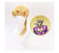 WELLHY Perruque Cosplay Aventure Bizarre Giorno Giovanna Perruque Dorée Costume Cosplay Giogio Perruque Cheveux Style for Halloween Jeu de Rôle for Coser